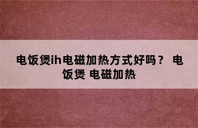 电饭煲ih电磁加热方式好吗？ 电饭煲 电磁加热